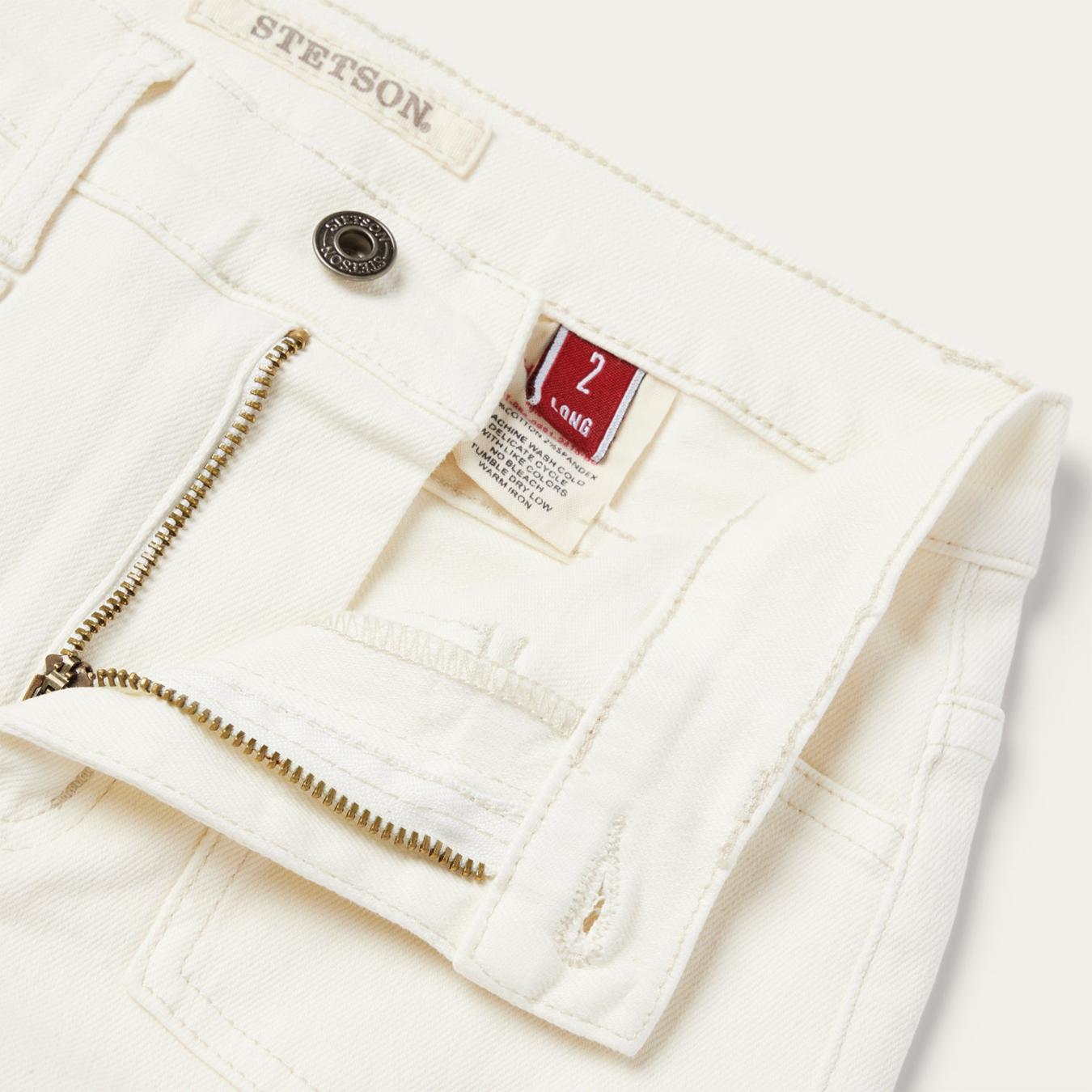Women Denim Stetson 921 High Rise Flare Fit Jean White