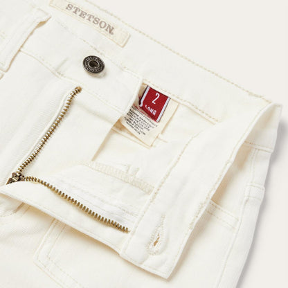 Women Denim Stetson 921 High Rise Flare Fit Jean White