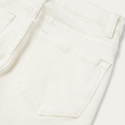 Women Denim Stetson 921 High Rise Flare Fit Jean White