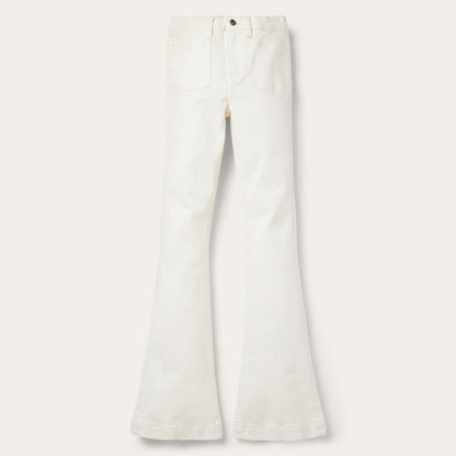 Women Denim Stetson 921 High Rise Flare Fit Jean White