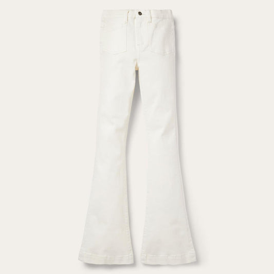 Women Denim Stetson 921 High Rise Flare Fit Jean White