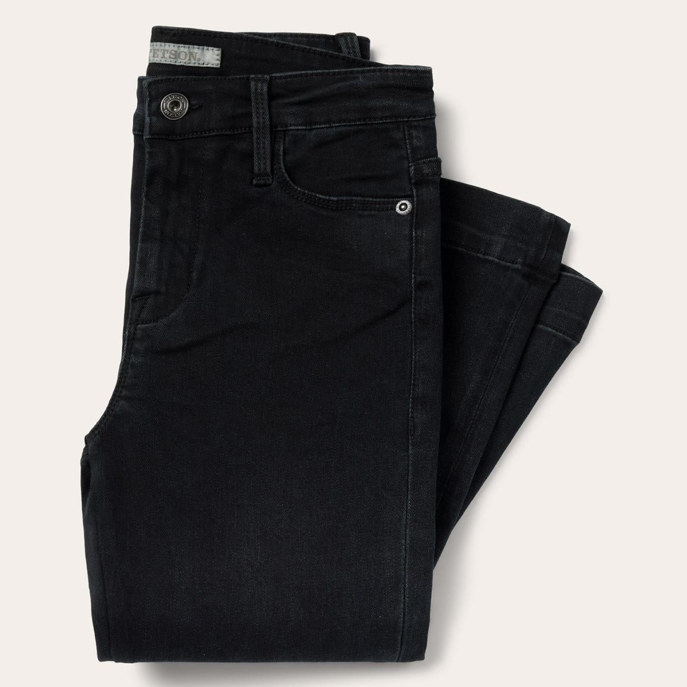 Women Denim Stetson 921 High Rise Flare Jeans Black