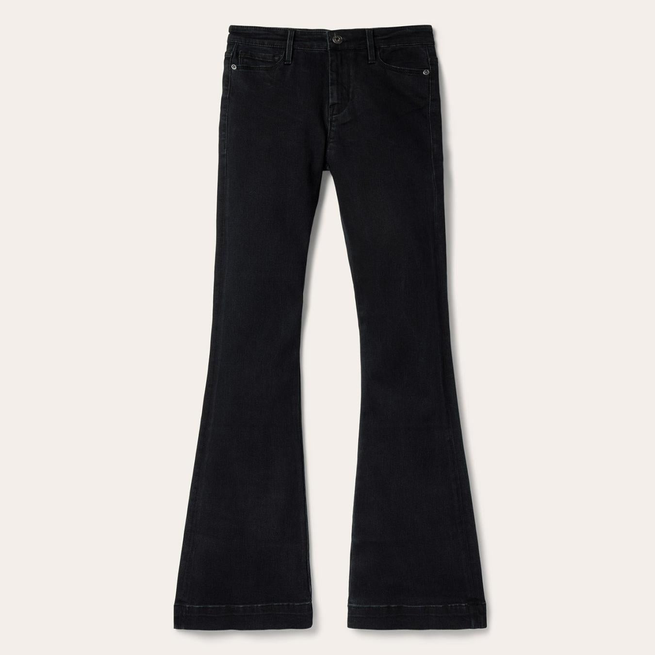 Women Denim Stetson 921 High Rise Flare Jeans Black