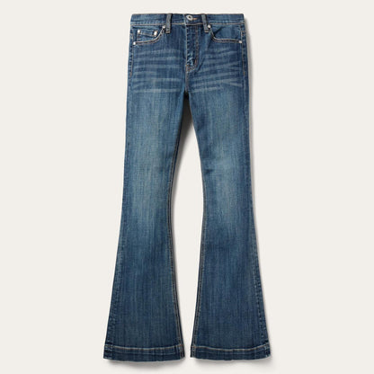Women Denim Stetson 921 High Rise Flare Jeans Blue