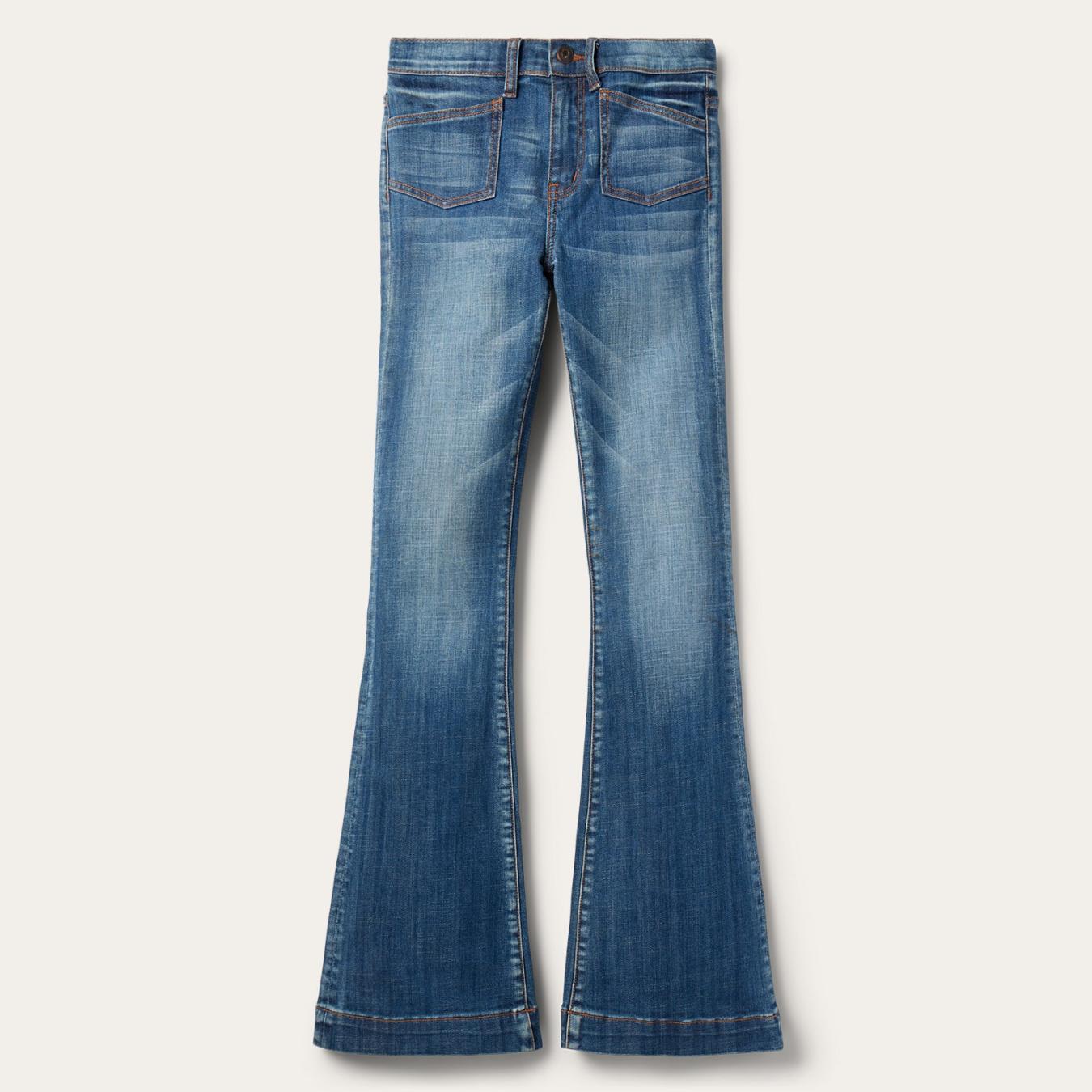 Women Denim Stetson 921 High Rise Flare Jeans Blue