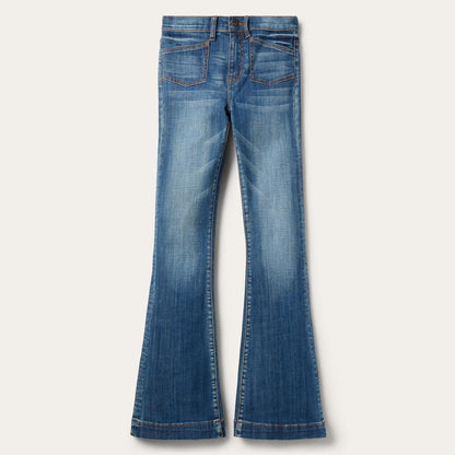 Women Denim Stetson 921 High Rise Flare Jeans Blue