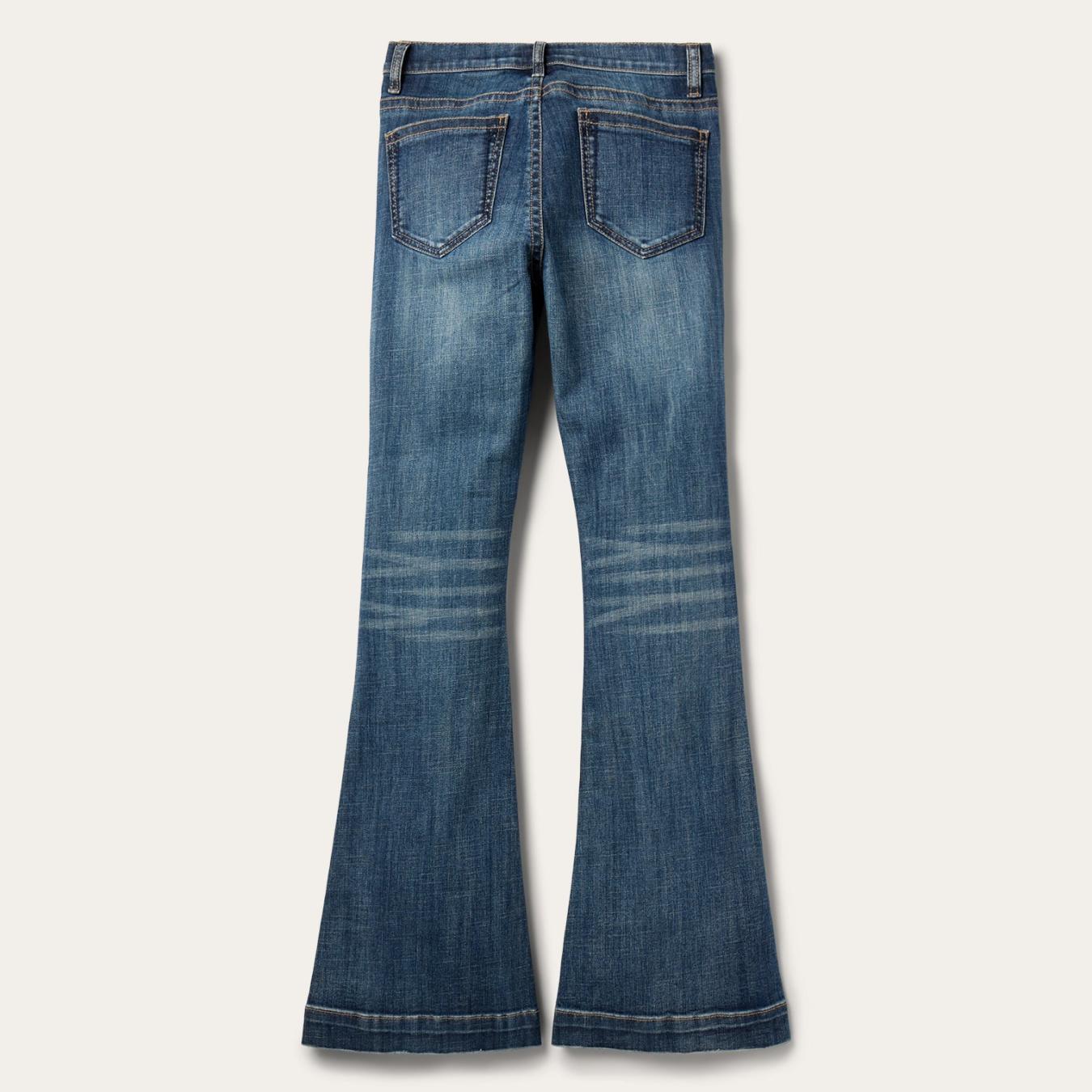 Women Denim Stetson 921 High Rise Flare Jeans Blue