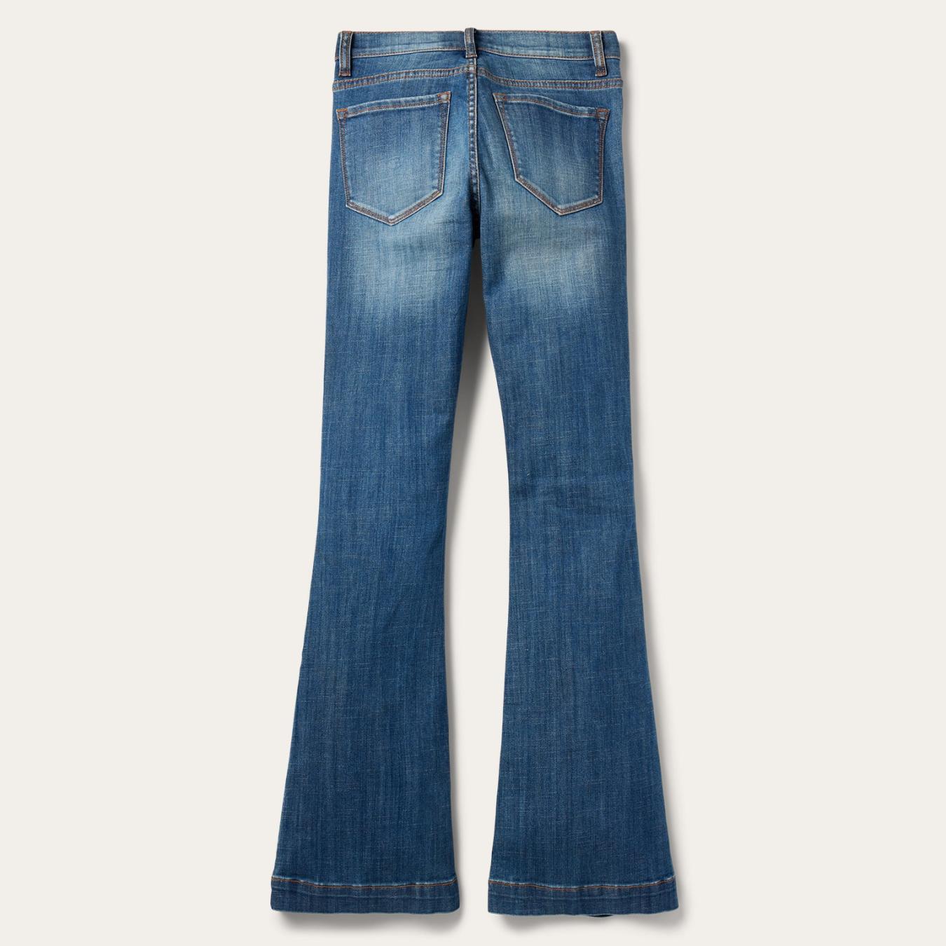 Women Denim Stetson 921 High Rise Flare Jeans Blue
