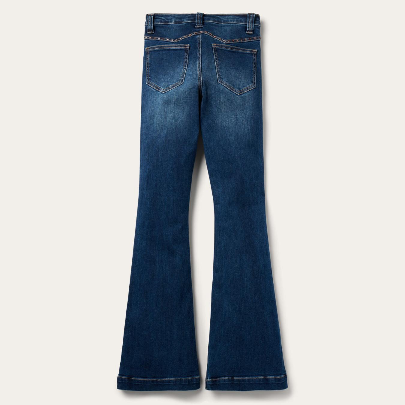 Women Denim Stetson 921 High Rise Flare Jeans Blue