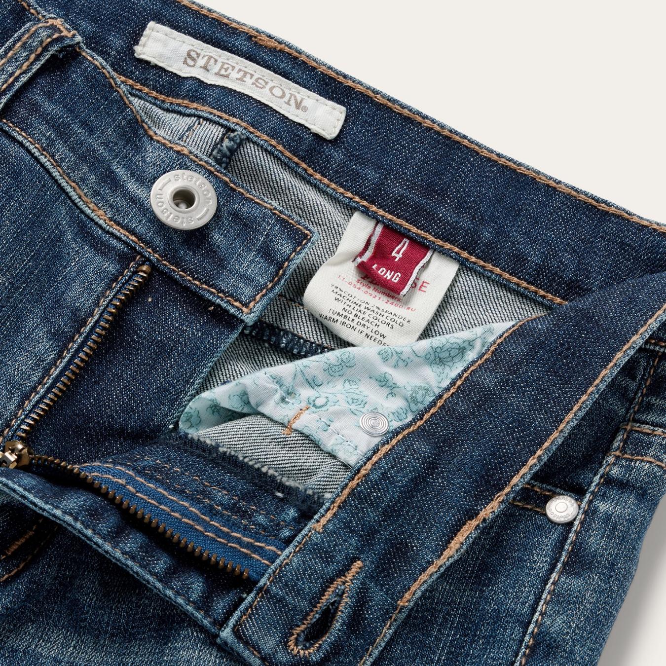 Women Denim Stetson 921 High Rise Flare Jeans Blue