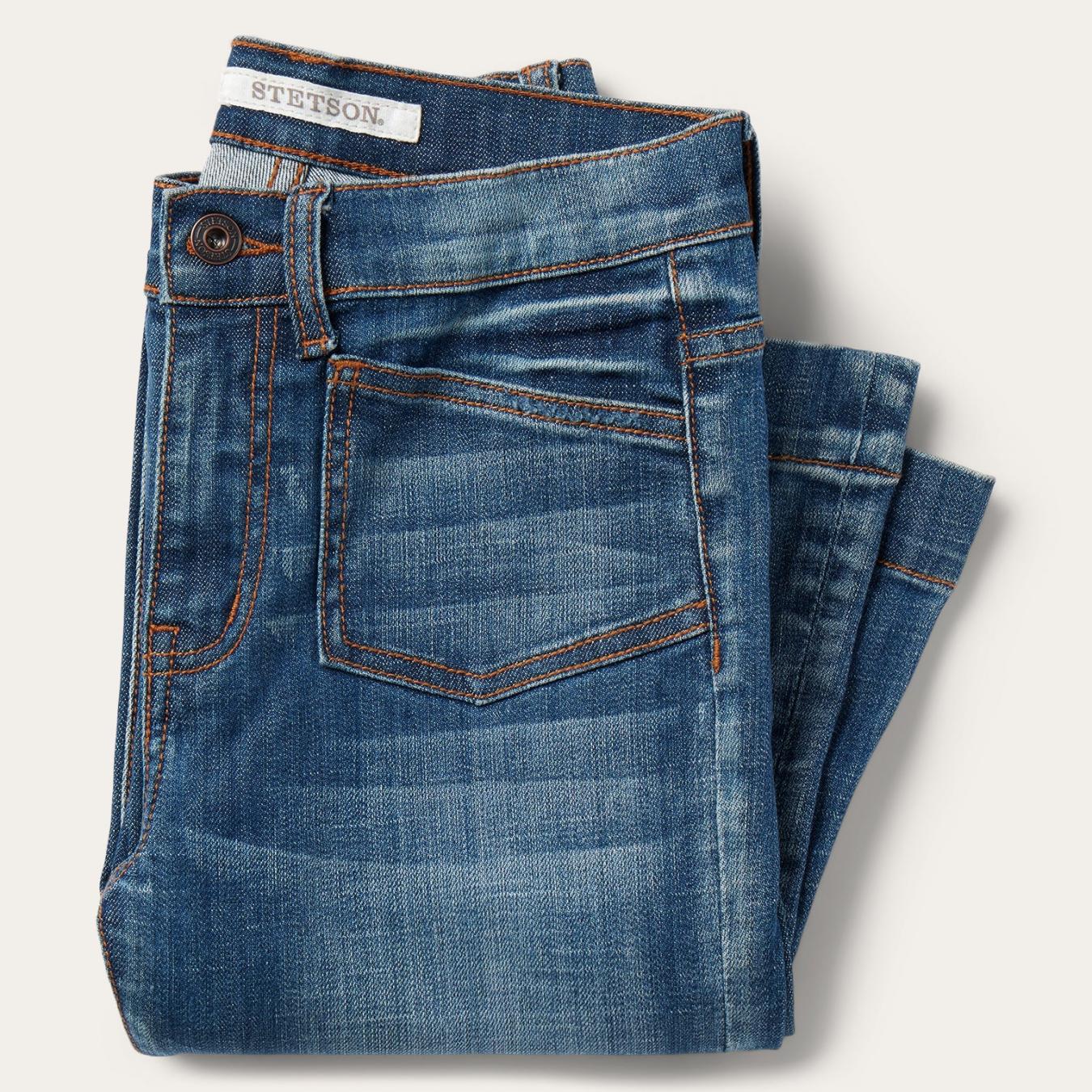 Women Denim Stetson 921 High Rise Flare Jeans Blue
