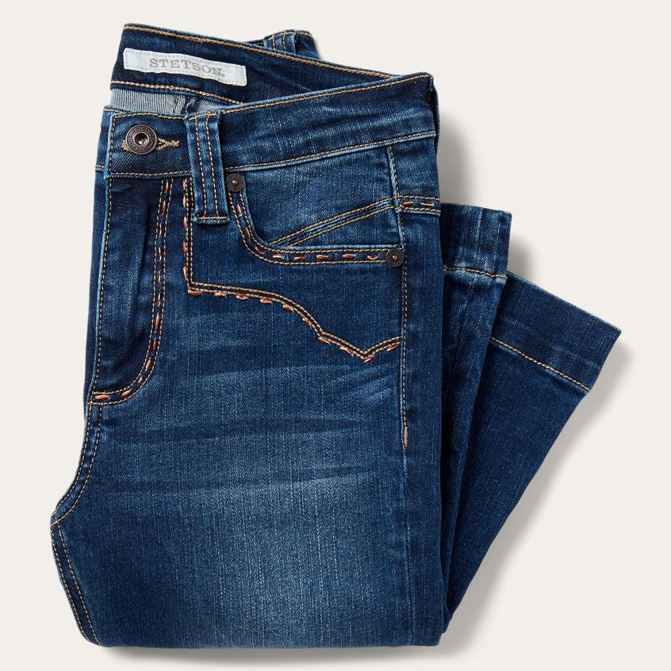 Women Denim Stetson 921 High Rise Flare Jeans Blue