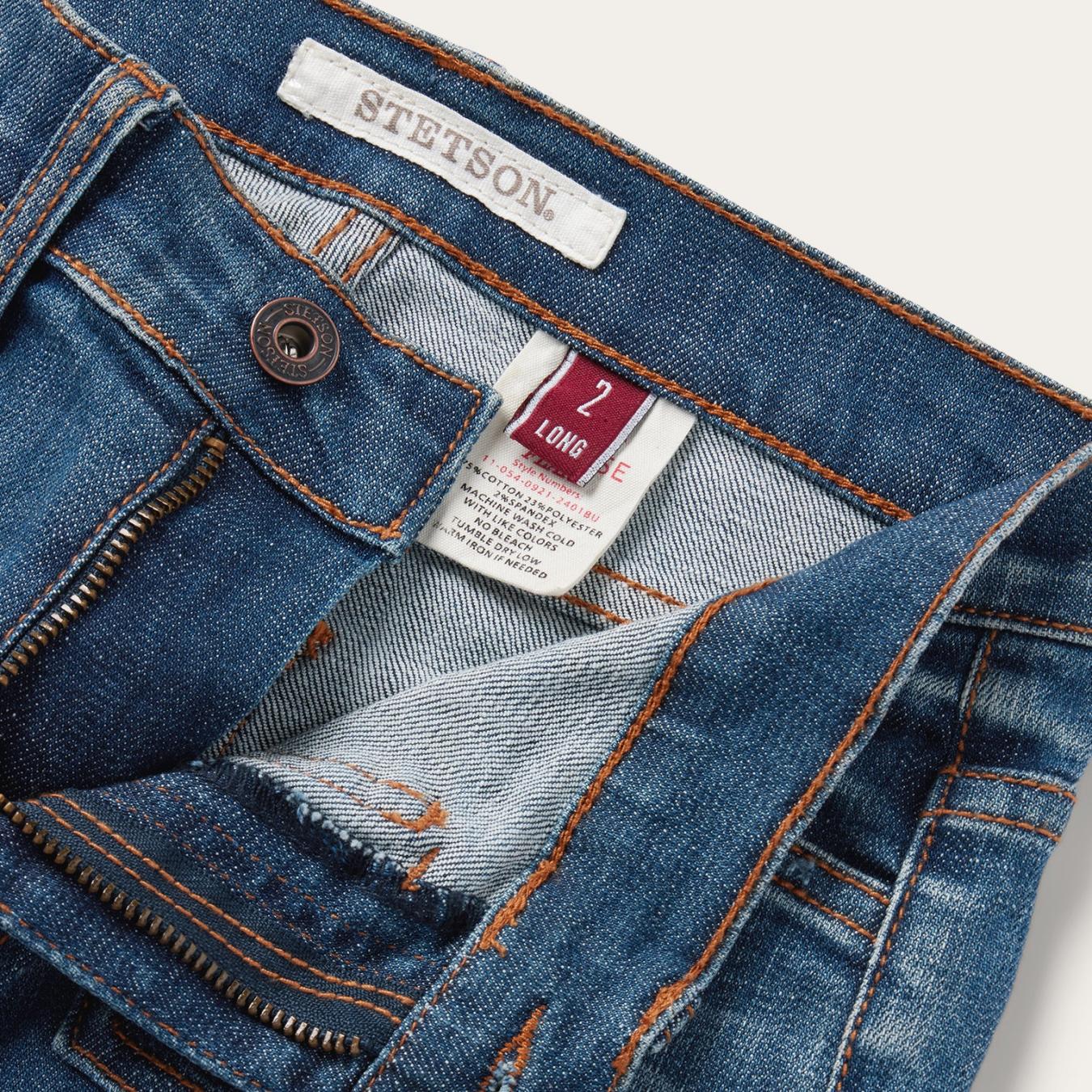 Women Denim Stetson 921 High Rise Flare Jeans Blue