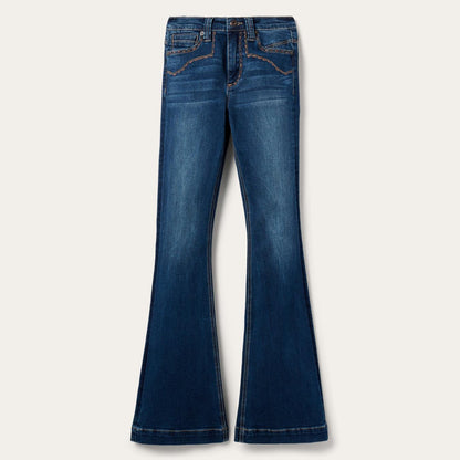 Women Denim Stetson 921 High Rise Flare Jeans Blue