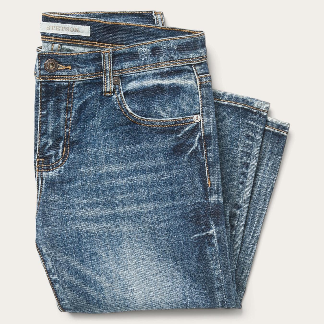 Women Denim Stetson Ankle-Length Boyfriend Fit Jean Blue