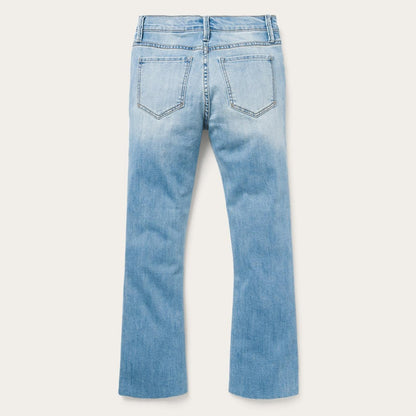 Women Denim Stetson High Waist Flare Crop Jean Blue