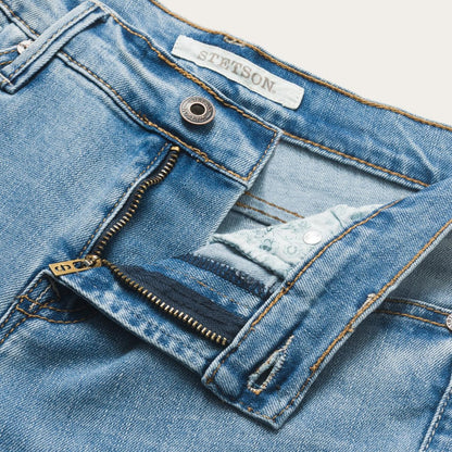Women Denim Stetson High Waist Flare Crop Jean Blue