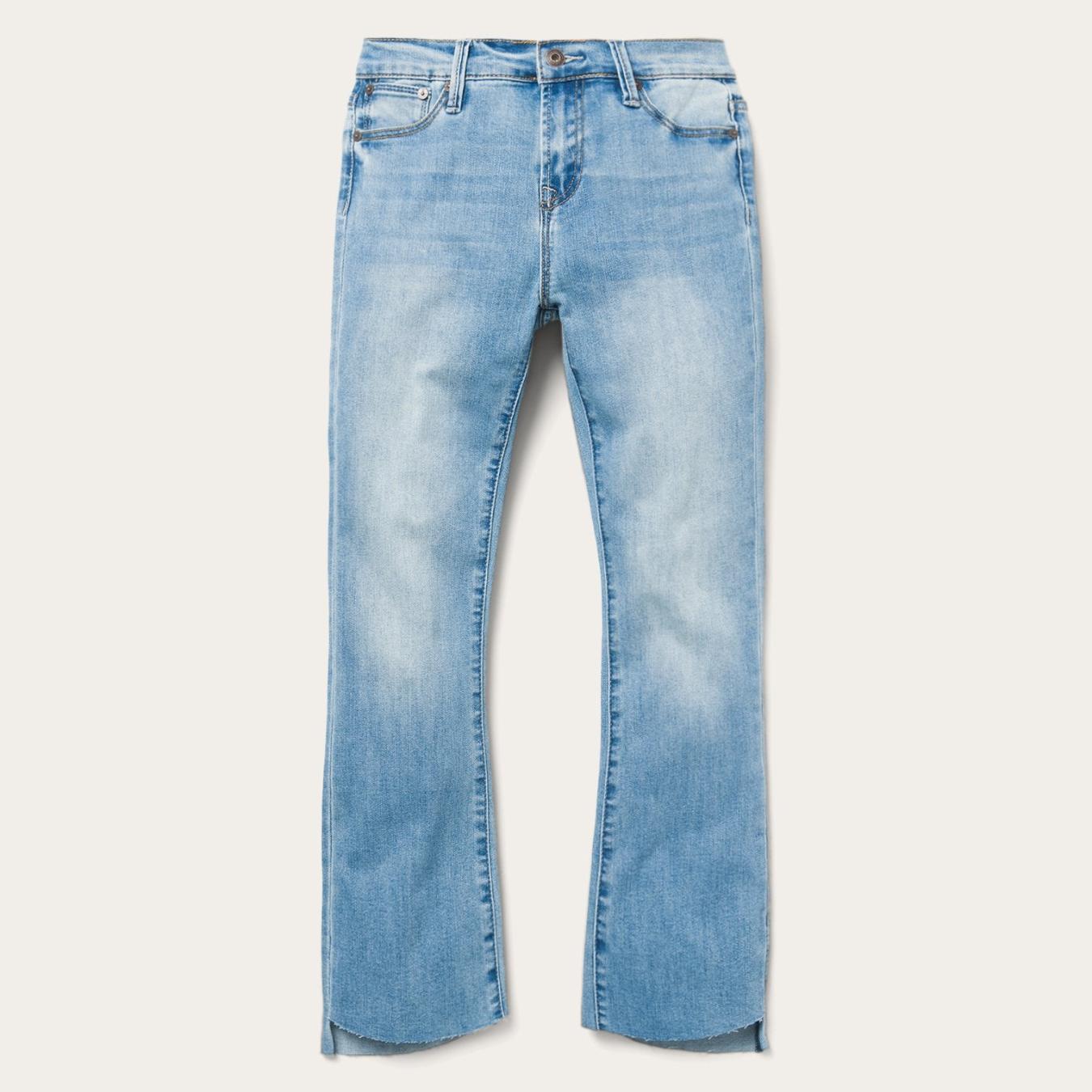 Women Denim Stetson High Waist Flare Crop Jean Blue