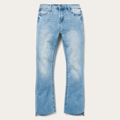 Women Denim Stetson High Waist Flare Crop Jean Blue
