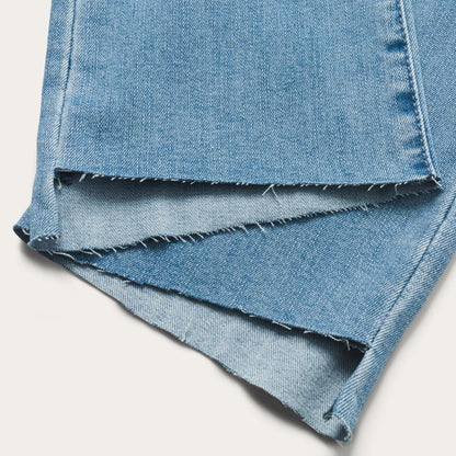 Women Denim Stetson High Waist Flare Crop Jean Blue