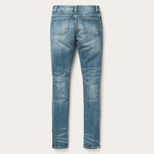 Women Denim Stetson Skinny Fit Stripe Leg Jean Blue