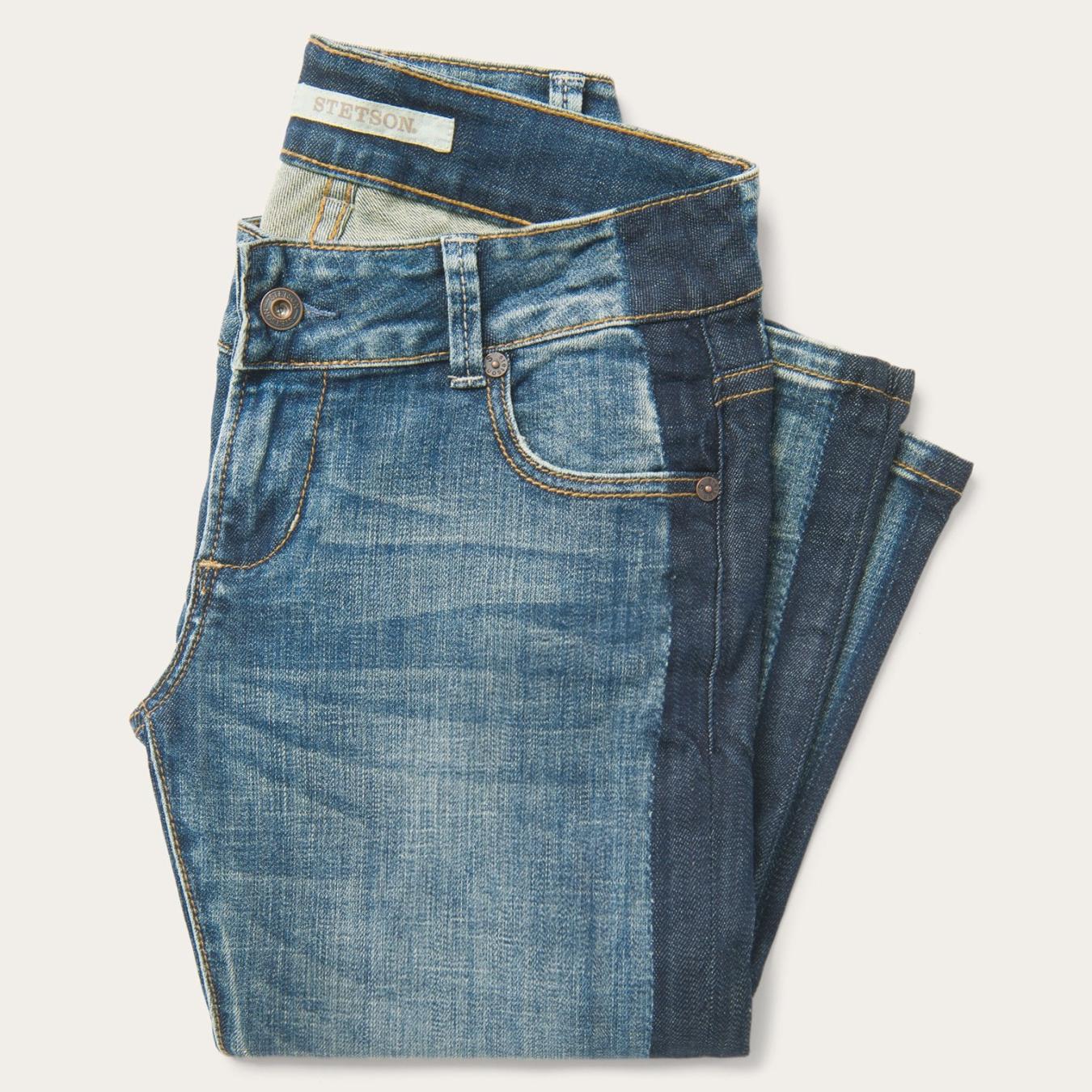 Women Denim Stetson Skinny Fit Stripe Leg Jean Blue