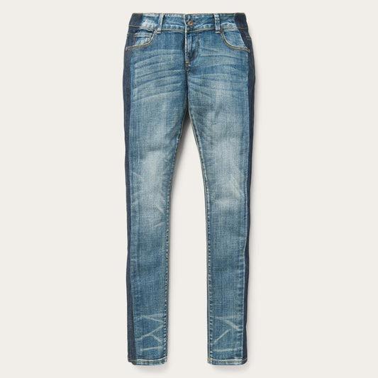 Women Denim Stetson Skinny Fit Stripe Leg Jean Blue