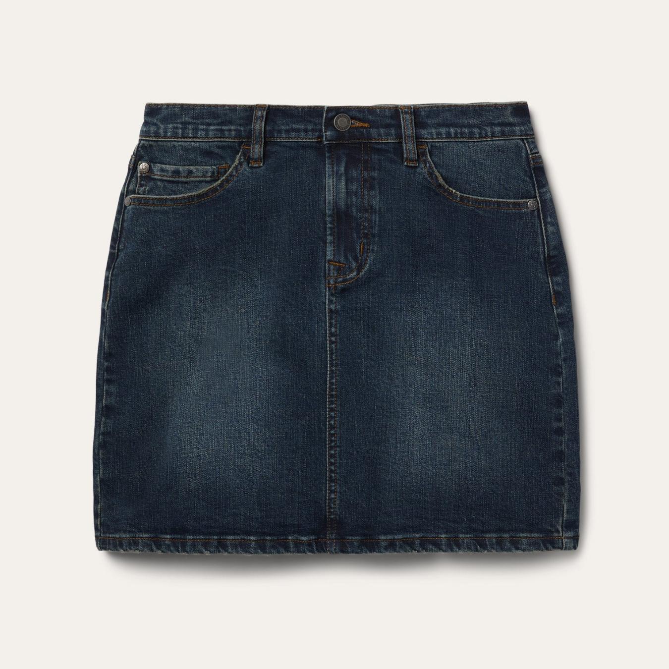 Women Denim Stetson Stretch Denim 5-Pocket Skirt Blue