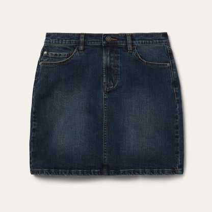 Women Denim Stetson Stretch Denim 5-Pocket Skirt Blue