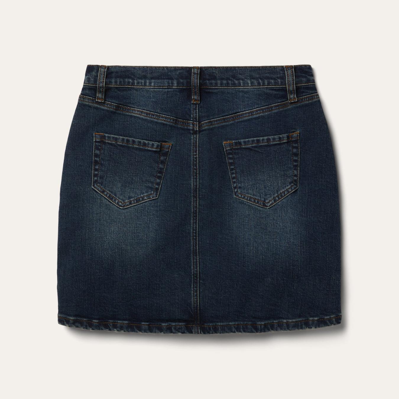 Women Denim Stetson Stretch Denim 5-Pocket Skirt Blue