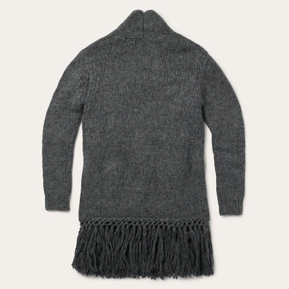 Women Fringe Jackets Stetson Charcoal Fringed Cardigan Grey