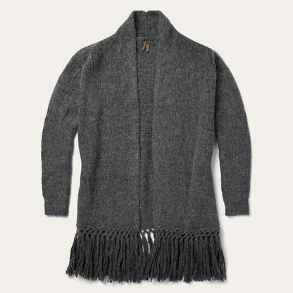 Women Fringe Jackets Stetson Charcoal Fringed Cardigan Grey