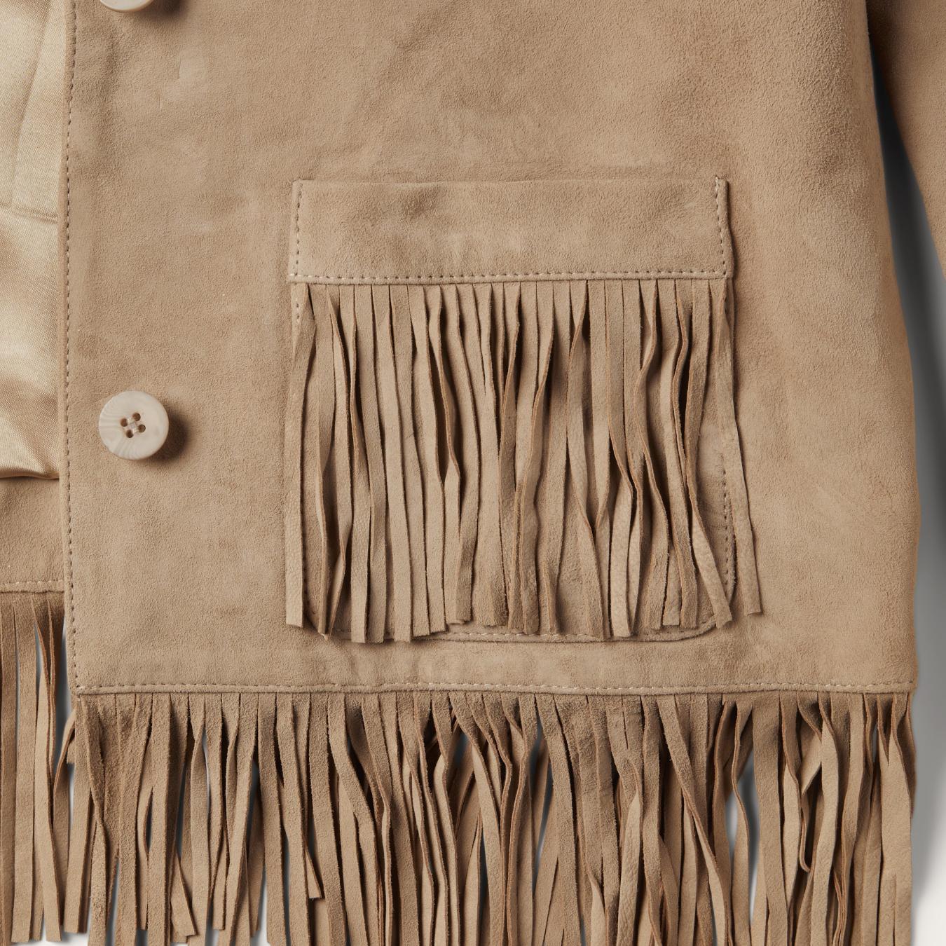 Women Fringe Jackets Stetson Fringe Suede Jacket Light Tan