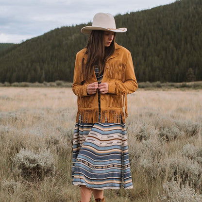 Women Fringe Jackets Stetson Fringe Suede Jacket Tan
