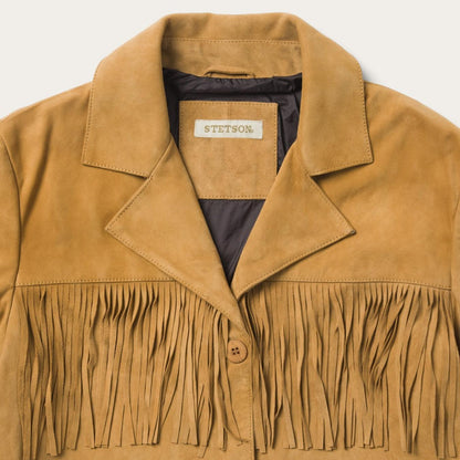 Women Fringe Jackets Stetson Fringe Suede Jacket Tan