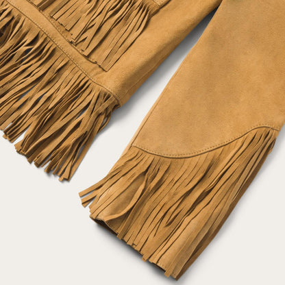 Women Fringe Jackets Stetson Fringe Suede Jacket Tan