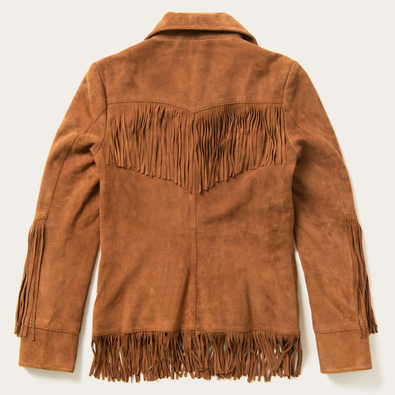 Women Fringe Jackets Stetson Lamb Suede Fringed Jacket Brown