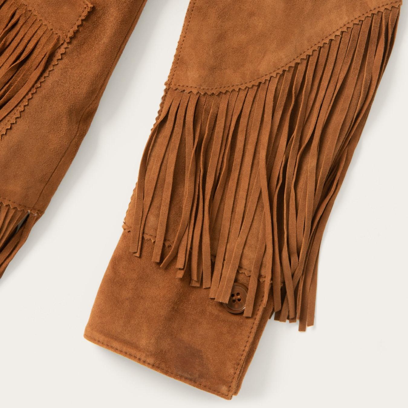 Women Fringe Jackets Stetson Lamb Suede Fringed Jacket Brown