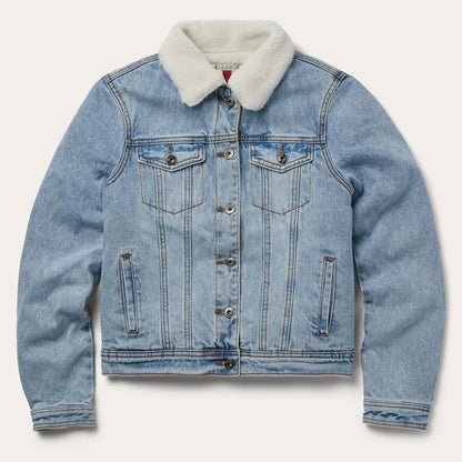 Women Jackets Stetson Denim Sherpa Lined Jacket Blue