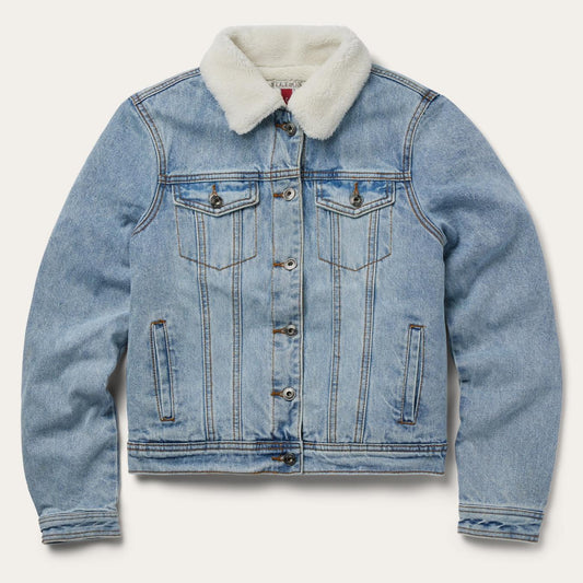 Women Jackets Stetson Denim Sherpa Lined Jacket Blue