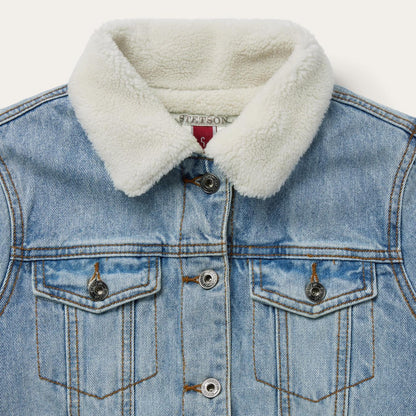 Women Jackets Stetson Denim Sherpa Lined Jacket Blue