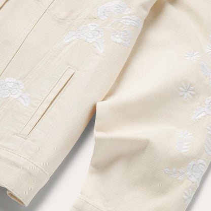 Women Jackets Stetson Embroidered Cream Denim Jacket White