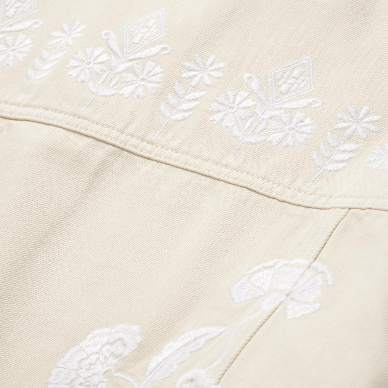 Women Jackets Stetson Embroidered Cream Denim Jacket White