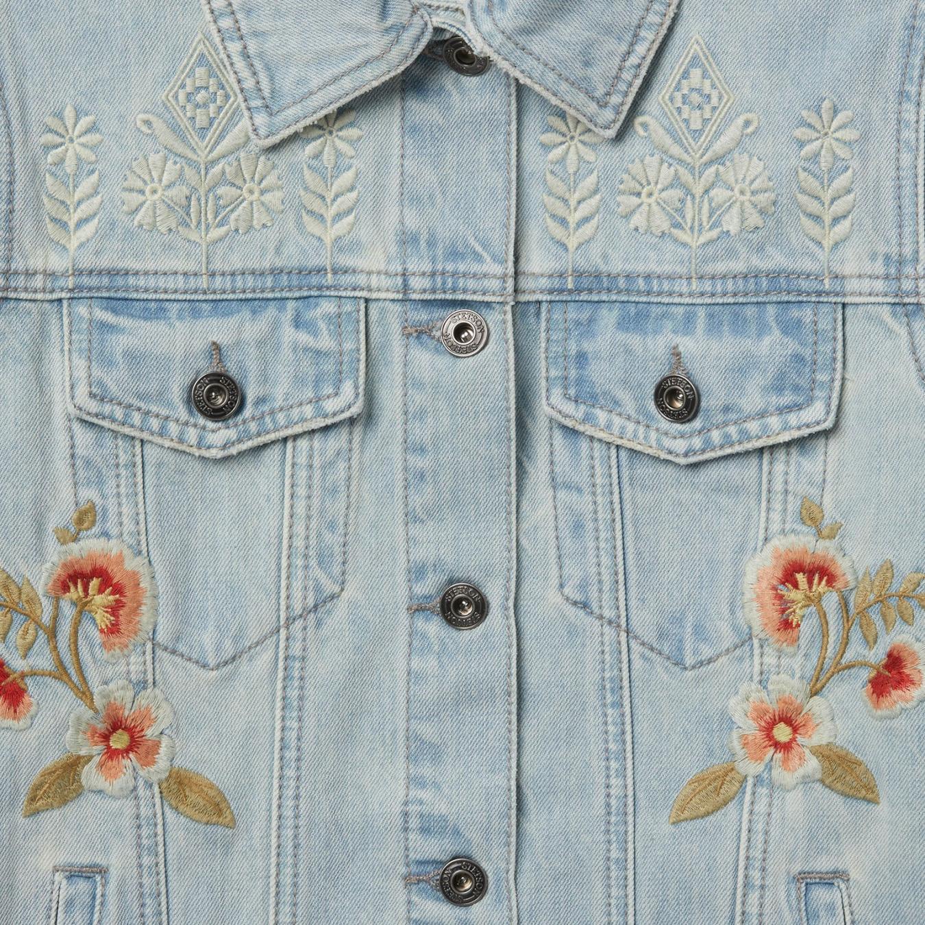 Women Jackets Stetson Embroidered Denim Jacket Blue