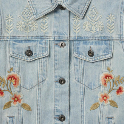 Women Jackets Stetson Embroidered Denim Jacket Blue