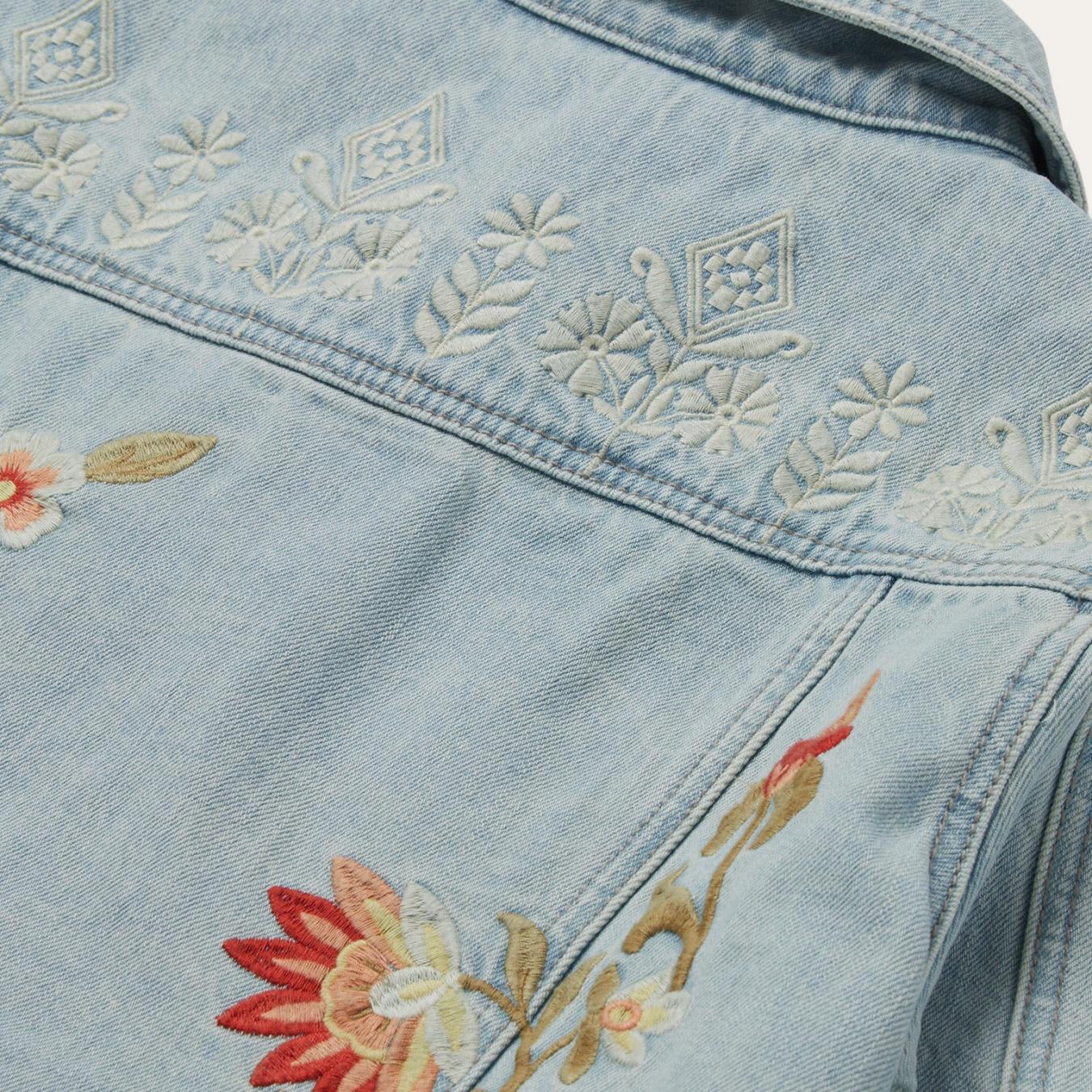 Women Jackets Stetson Embroidered Denim Jacket Blue