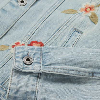Women Jackets Stetson Embroidered Denim Jacket Blue