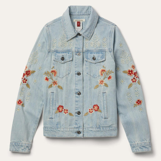 Women Jackets Stetson Embroidered Denim Jacket Blue