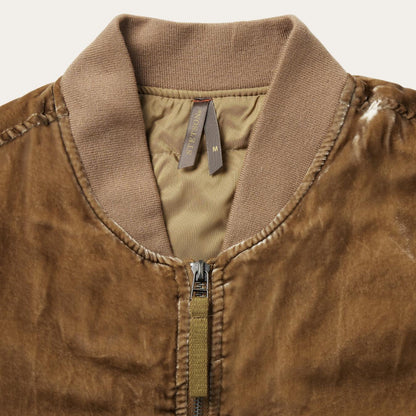 Women Jackets Stetson Embroidered Velvet Bomber Jacket Copper