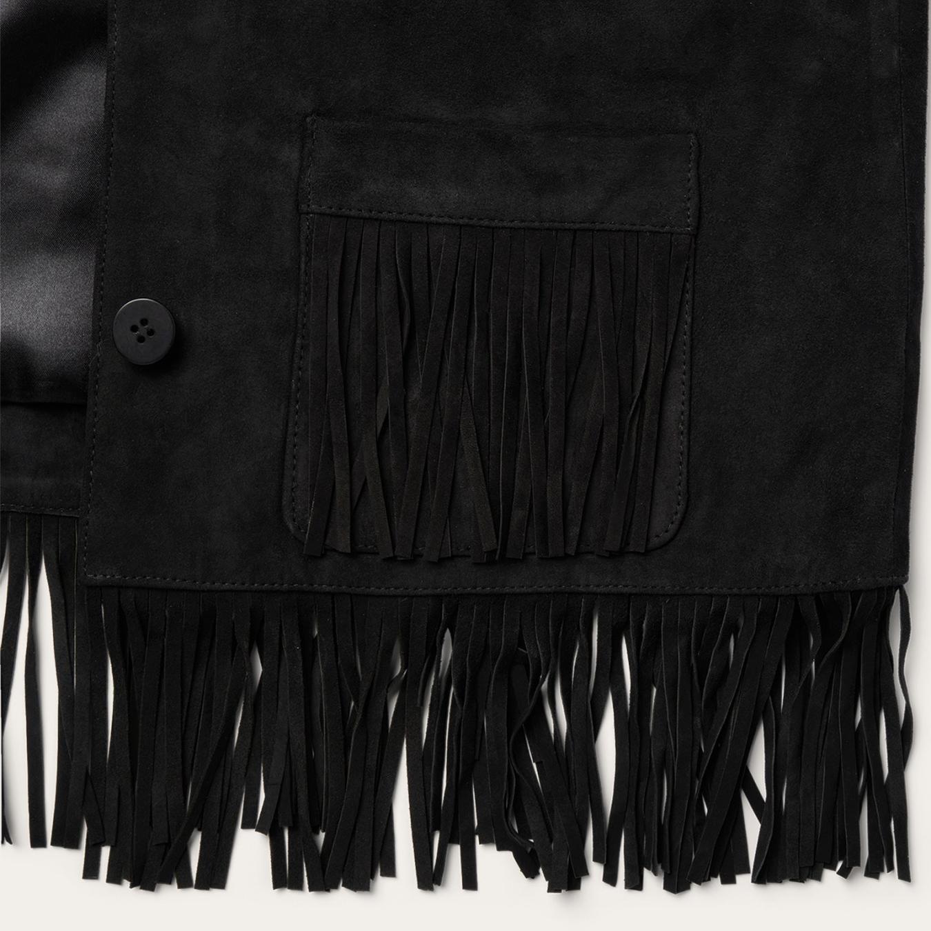 Women Jackets Stetson Fringe Suede Jacket Black